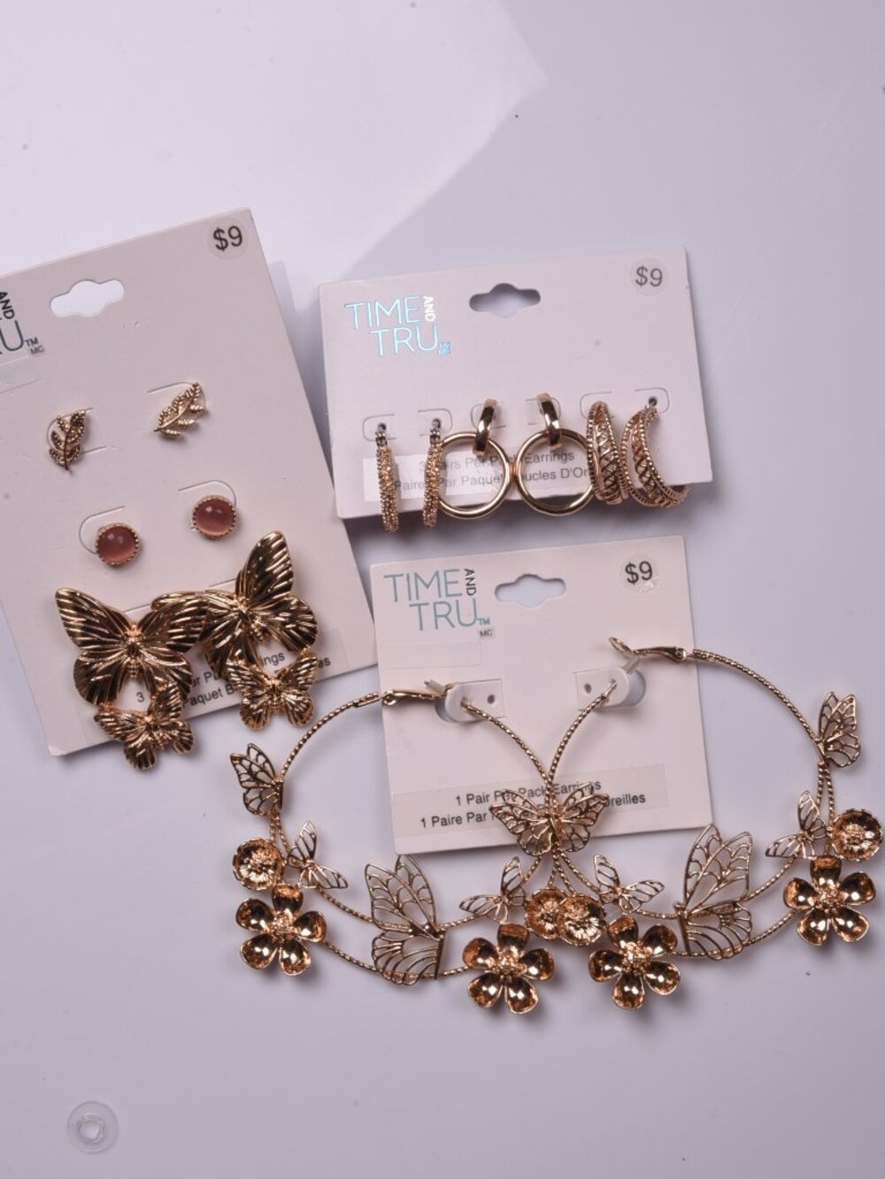 Mixed Fashion Earring Lot – Time and Tru Jewelry (3 Card Set)